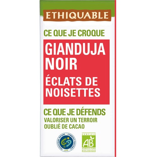 Ethiquable Gianduja Noir Eclats De Noisettes & Equitable Bio 100g
