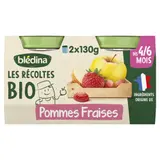 Blédina Compote Bio Pommes Fraises Dès 6 Mois 2x130g