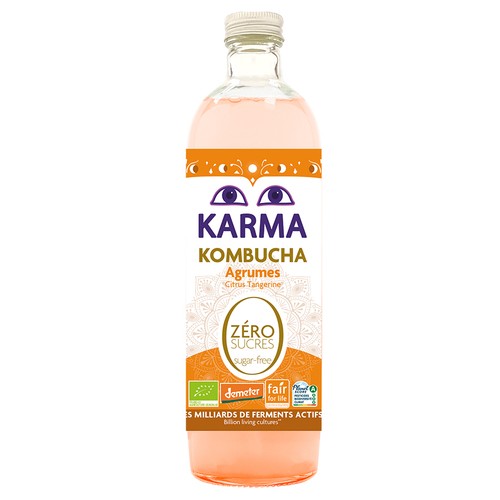 Karma Kombucha Agrumes sans sucres 75cl