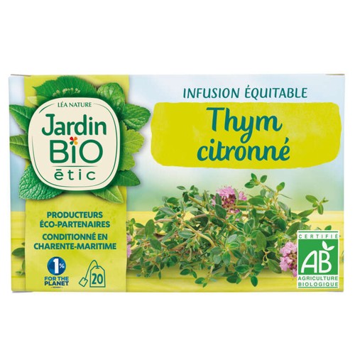 Jardin Bio Etic Infusion Thym Citronné Sachet x20 30g
