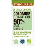 Ethiquable Chocolat Noir 90% Bio Origine Colombie