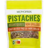 Monoprix Pistaches décortiquées non grillées 125g
