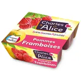 Charles & Alice Dessert Pomme framboise sans sucres ajoutés 4x100g