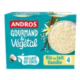 Andros Riz Au Lait De Coco Vanille Vegetal 400g
