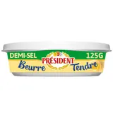 Président Beurre Tendre demi-sel 80% Mg Beurrier 125g