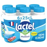 Lactel Vitamine D demi-écrémé Bouteille 6x25cl