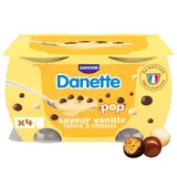 Danette Pop Crème dessert vanille et billes 3 chocolats 4x117g