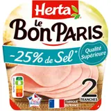Herta Le Bon Paris Jambon avec moins de 25% de sel x2 70g