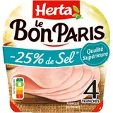 Herta Le Bon Paris Jambon avec moins de 25% de sel x4 140g