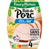 Fleury Michon Rôti De Porc Cuit -25% De Sel x4