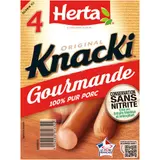 Herta knacki gourmande saucisses porc x4 280g
