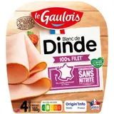 Le Gaulois Blanc Dinde 100% Filet en Tranches x4 – 160g