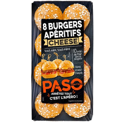 Paso Burgers Apéritifs Cheese x8 140g