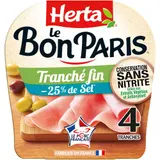 Herta Le Bon Paris Jambon Sans Nitrite sel réduit 4 Tanches