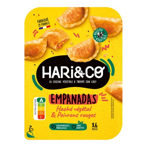 HARI&CO Empanadas Haché Végétal et Poivrons Rouges 120g