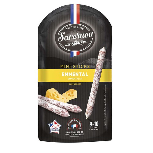 Auvernou Mini Stick Saucisson Sec Emmental x10 100g