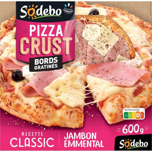 Sodebo Pizza crust classic jambon emmental 600g