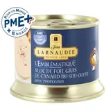 Jean Larnaudie "l'emblematique" bloc de foie gras de canard avec Morceaux du Sud-ouest 150g