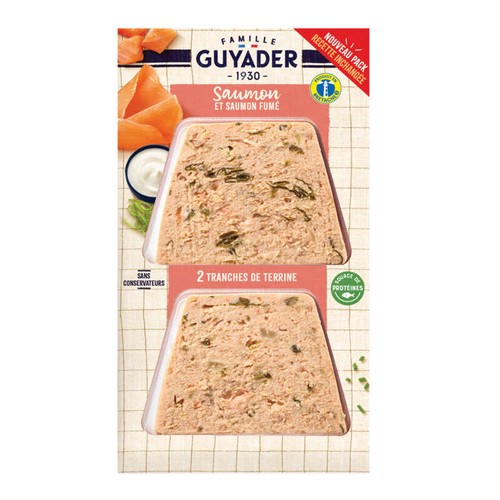 Guyader Terrine au saumon et saumon fumé x2 120g