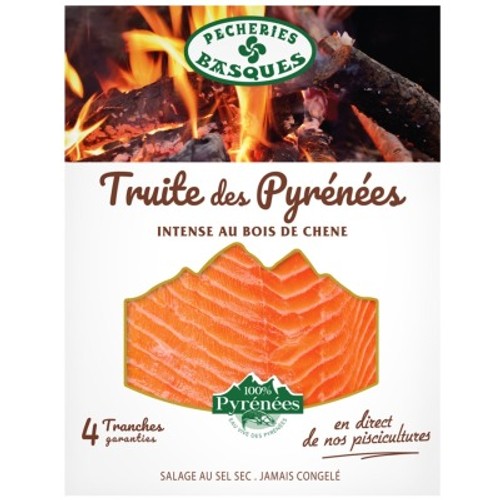 Pêcheries Basques Truite des Pyrénées fumée 4 tranches 120g