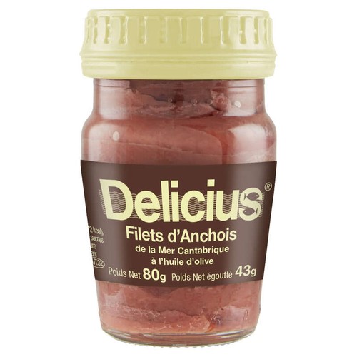 Delicious Filets d'Anchois de la mer cantabrique 80g