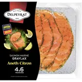 Delpeyrat Saumon Mariné Gravlax Aneth Citron 4 à 6 Tranches 100g