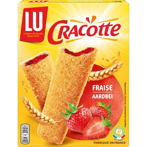 Lu Cracottes Biscottes fourrées à la Fraise 200g
