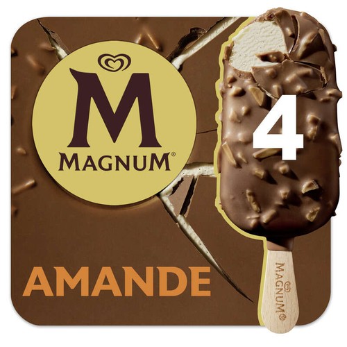 Magnum Glace bâtonnet amande 4x100ml - 300g