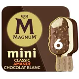 Magnum Glace Bâtonnet Mini Classic, Amande & Chocolat Blanc 6x55ml