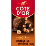 Côte D'Or Tablette Chocolat Noir Aux Noisettes Entières 180g