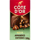 Côte D'Or Tablette Chocolat Noir Aux Amandes Entières 180g