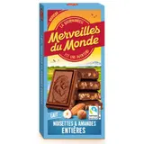 Merveilles du Monde Chocolat Au Lait Noisettes & Amandes Entières 100g