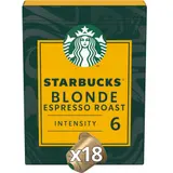 Starbucks By Nespresso Blonde Capsules de café blonde Espresso intensité 6 x18
