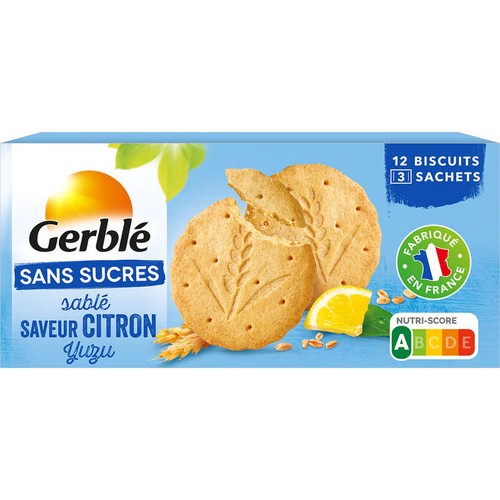 Gerblé Biscuit Citron Yuzu Sans Sucres Ajoutés  132g