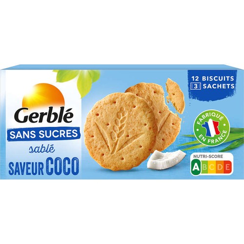 Gerblé Biscuit Saveur Coco Sans Sucres Ajoutés  132g