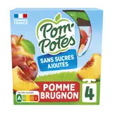 Pom'Potes Sans Sucres Ajoutés Pomme Brugnon 4X90G