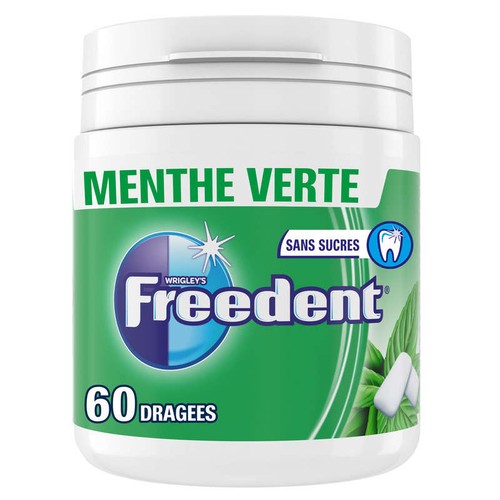 Freedent Dragées "Classique" Menthe Verte Boîte De 60 Dragées  - Ag50A -  84g