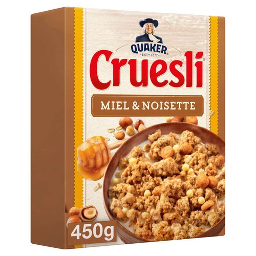 Quaker Cruesli Céréales Miel et Noisette 450g