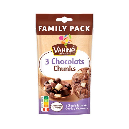 Vahiné Pépites Chunks 3 chocolats 180g