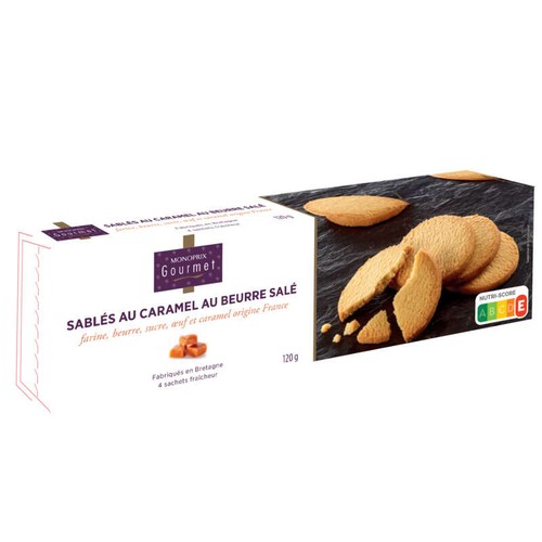 Monoprix Gourmet Sablés au Caramel au Beurre Salé 120g