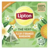 Lipton Thé vert fleur d'oranger et mandarine x20 sachets pyramid 30g