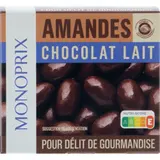 Monoprix Amandes chocolat au lait 120g