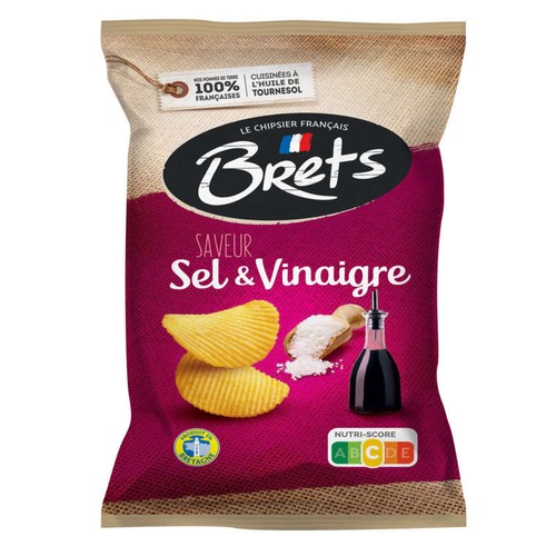 Brets Chips Saveur Sel et Vinaigre 125g