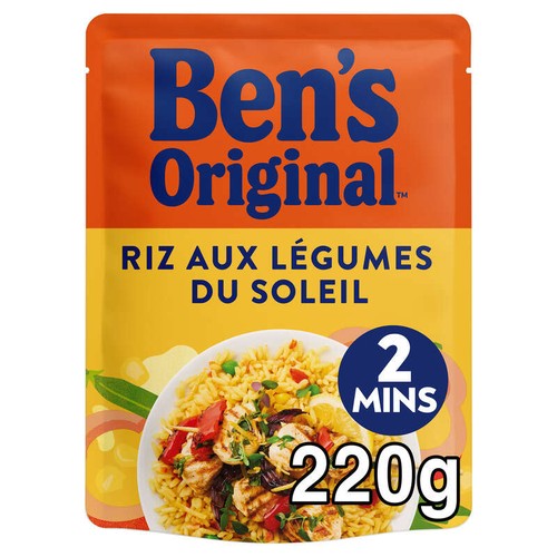 Ben's Original Riz Micro-Ondable aux Légumes du Soleil 2mn 220g