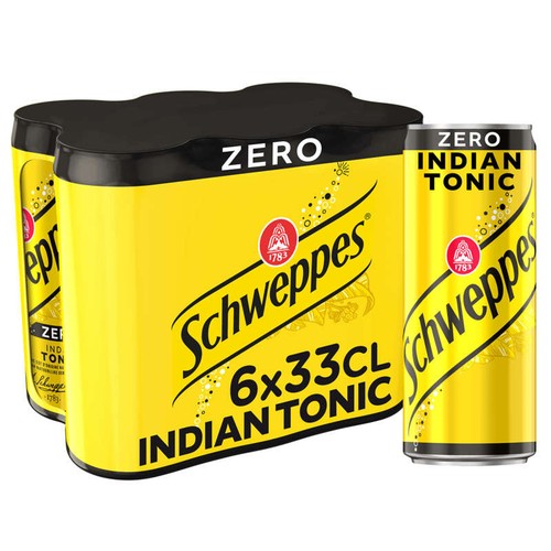 Schweppes Zéro Indian Tonic Le pack de 6x33cl canettes
