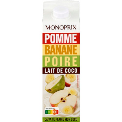 Monoprix jus pomme banane poire lait de coco 1L