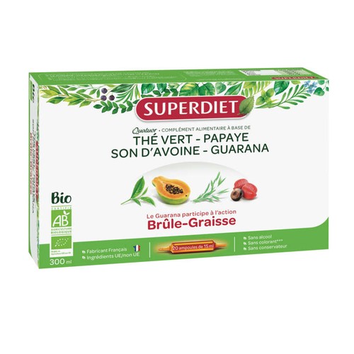 [Para] Superdiet Complément Alimentaire Brûle-Graisses Bio 20x15ml