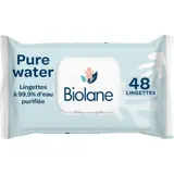 Biolane Pure Water Lingettes 99,9% d'Eau Purifiée x48