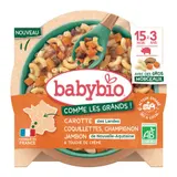 Babybio Carotte des Landes Coquillettes Champignon Jambon de Nouvelle-Aqui Bio 200g