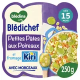 Blédichef Petites Pâtes aux Poireaux et fromage Kiri dès 15 mois 250g